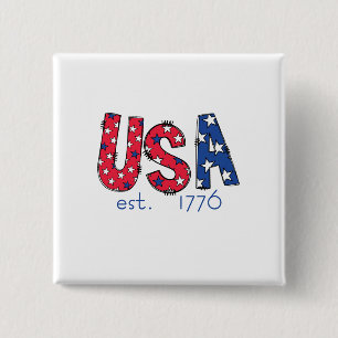 VS opgericht 1776 Amerika 250ste verjaardag Vierkante Button 5,1 Cm