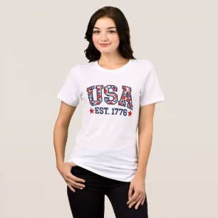 VS Opgericht 1776 Nep Borduurwerk Amerika 1776– Tri-Blend Shirt