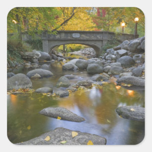 VS, Oregon, Ashland, Lithia Park. Herfst Vierkante Sticker