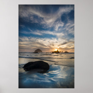 VS, Oregon, Bandon Beach. Face Rock Poster
