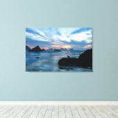 VS, Oregon, Bandon Beach. Seagull op rots Canvas Afdruk (Insitu (Houten vloer))