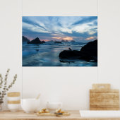 VS, Oregon, Bandon Beach. Seagull op rots Poster (Keuken)