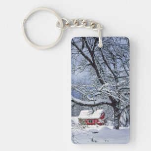 VS, Oregon, Clackamas County. Verse sneeuw bedekt Sleutelhanger