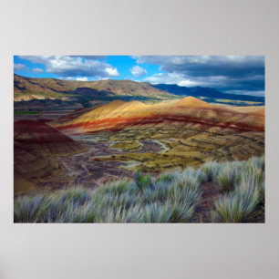VS, Oregon. Landschap van de geschilderde heuvels Poster