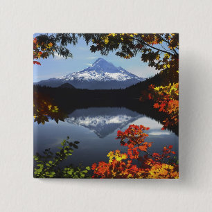 VS, Oregon, Mt. Hood National Forest. Vierkante Button 5,1 Cm