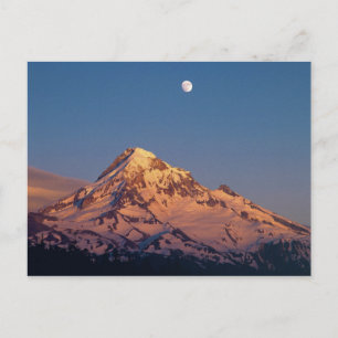 VS, Oregon, Mt Hood. Zonsondergang creëert alpengl Briefkaart