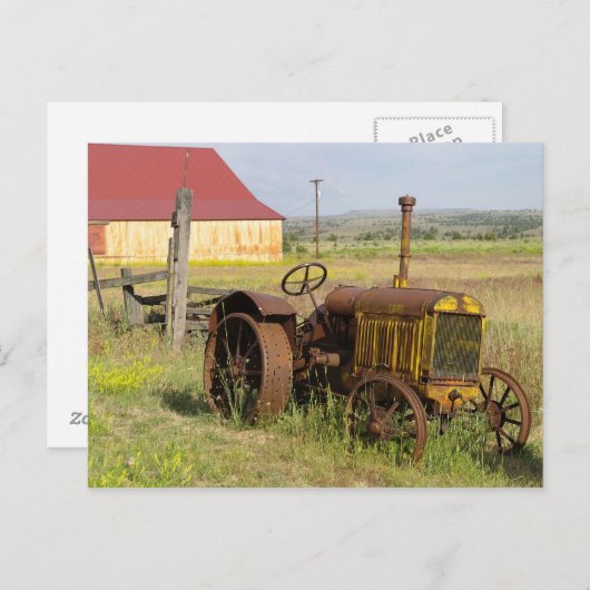 VS, Oregon, Shaniko. Rusty  tractor Briefkaart (Voorkant / Achterkant)