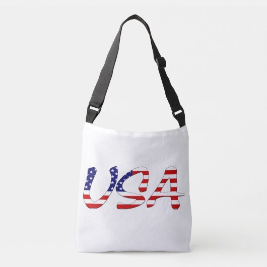 VS overlay op Amerikaanse vlag cbbcnt Crossbody Tas (Voorkant)