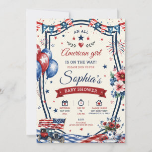 VS Patriottische 4 juli baby shower feest uitnodig Kaart