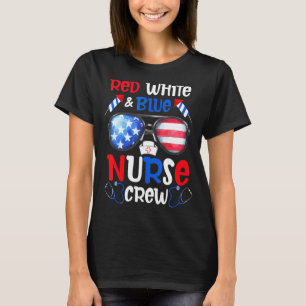 VS Patriottische Amerikaanse vlag bril verpleegkun T-shirt