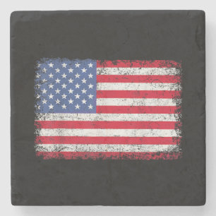 VS Patriottische Amerikaanse Vlag Voor Mannen Vrou Stenen Onderzetter