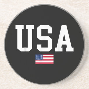 VS Patriottische Amerikaanse Vlag Voor Mannen Vrou Zandsteen Onderzetter