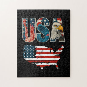 VS Patriottische Verenigde Staten 4 juli Amerikaan Legpuzzel