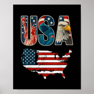 VS Patriottische Verenigde Staten 4 juli Amerikaan Poster
