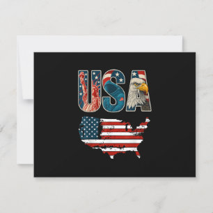 VS Patriottische Verenigde Staten 4 juli Amerikaan RSVP Kaartje