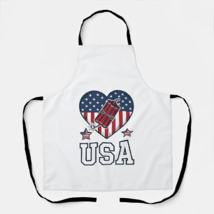 VS Patriottische Vuurwerk Hart Vintage Vector T-Sh Schort