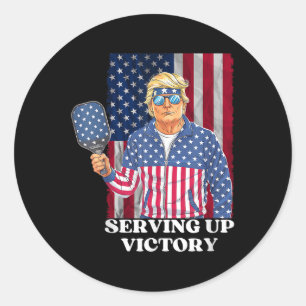 VS Pickleball Champ Patriottisch Trump Politiek &  Ronde Sticker