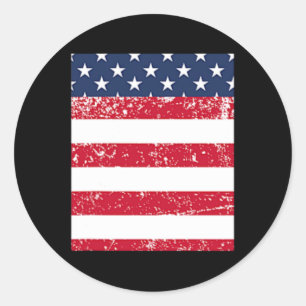 VS Pocket met Amerikaanse vlag voor 4 juli Ronde Sticker