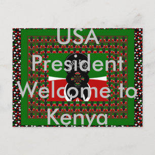VS-President Welkom in het Briefkaart van Kenia