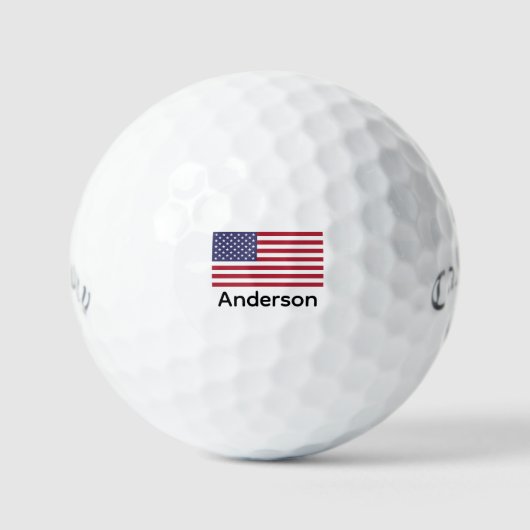 VS Print Amerikaanse vlag gepersonaliseerd Golfballen (Voorkant)