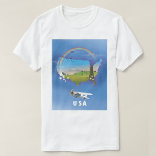 VS-reisaffiche geïllustreerd T-shirt