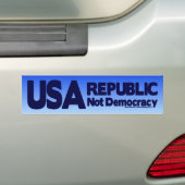 VS - Republiek niet democratie Bumpersticker (Op auto)
