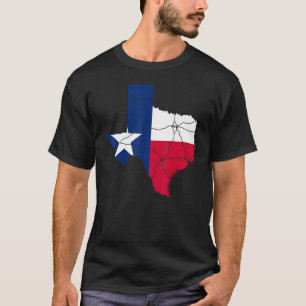 VS Retro Texas Flag Google Map America Mannen Wome T-shirt