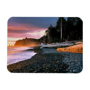 VS, staat Washington, Olympic NP. Golven spoelen t Magneet
