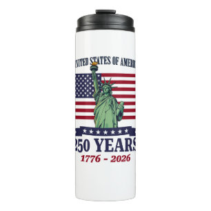 VS Standbeeld van de Vrijheid 250 Jaar 1776-2026 Thermosbeker