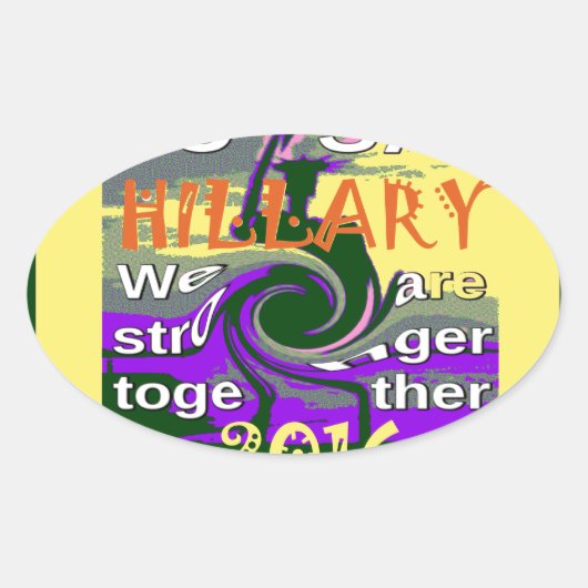 VS sterker samen Abstracte kunst Print Ovale Sticker (Voorkant)