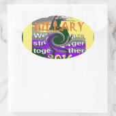 VS sterker samen Abstracte kunst Print Ovale Sticker (Tas)