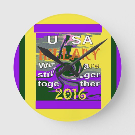  VS sterker samen Abstracte kunst Print Ronde Klok (Voorkant)