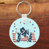 VS T-shirts met sterren en T-shirts met Stripes Sleutelhanger (Voorkant)