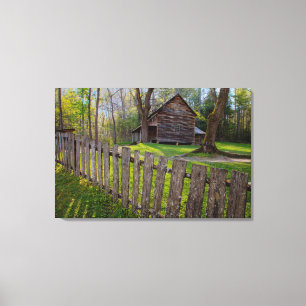 VS, Tennessee, Hut in Cades Cove Canvas Afdruk