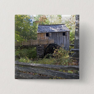 VS - Tennessee. Kabelmolen in het gebied Cades Cov Vierkante Button 5,1 Cm