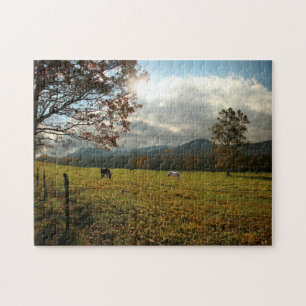 VS, Tennessee. Paarden in Cades Cove-vallei Legpuzzel