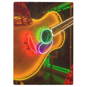 VS, Texas, Austin. Neon Guitar bij Blackmail Klembord (Achterkant)