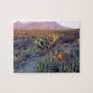 VS, Texas, Big Bend NP. Een zanderige roze schemer Legpuzzel