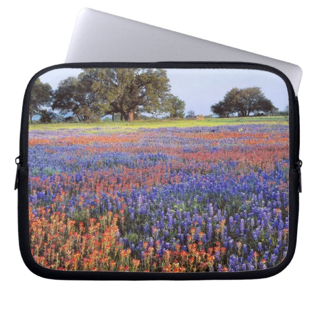 VS, Texas, Llano. Blauwbijen en robeboten Laptop Sleeve (Voorkant)