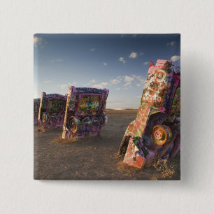 VS, TEXAS, Panhandle gebied, Amarillo: Cadillac 2 Vierkante Button 5,1 Cm