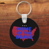 VS-thuis van het brein. Patriottische Button Sleut Sleutelhanger (Voorkant)