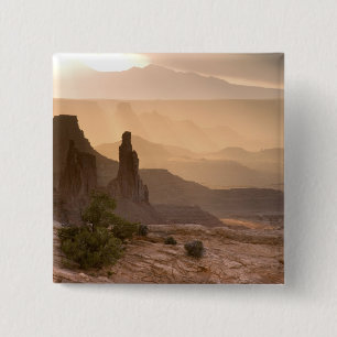 VS; Utah; Canyonlands National Park. Uitzicht op Vierkante Button 5,1 Cm