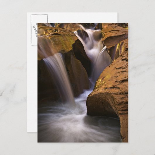 VS, Utah, Escalante Wilderness. Waterval in 2 Briefkaart (Voorkant / Achterkant)