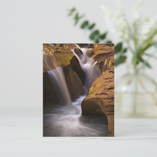 VS, Utah, Escalante Wilderness. Waterval in 2 Briefkaart (Staand voorkant)