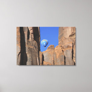VS, Utah, Monument Valley. Een regenboog hete-luch Canvas Afdruk