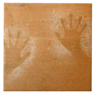 VS, Utah, Pictogram handafdrukken op zandsteen, Tegeltje