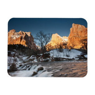 VS, Utah, Zion National Park. Bergzonsondergang Magneet