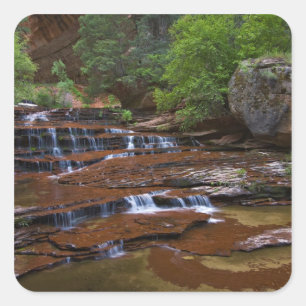 VS, Utah, Zion National Park. Schitterend vanaf 4 Vierkante Sticker