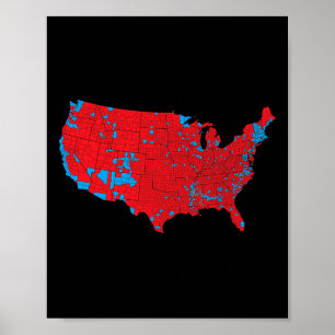 VS Verkiezingskaart 2024 President Trump Republike Poster