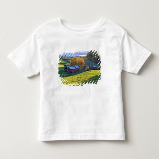 VS, Vermont, Boerderij Jenne. Roterende groene heu Kinder Shirts (Voorkant)